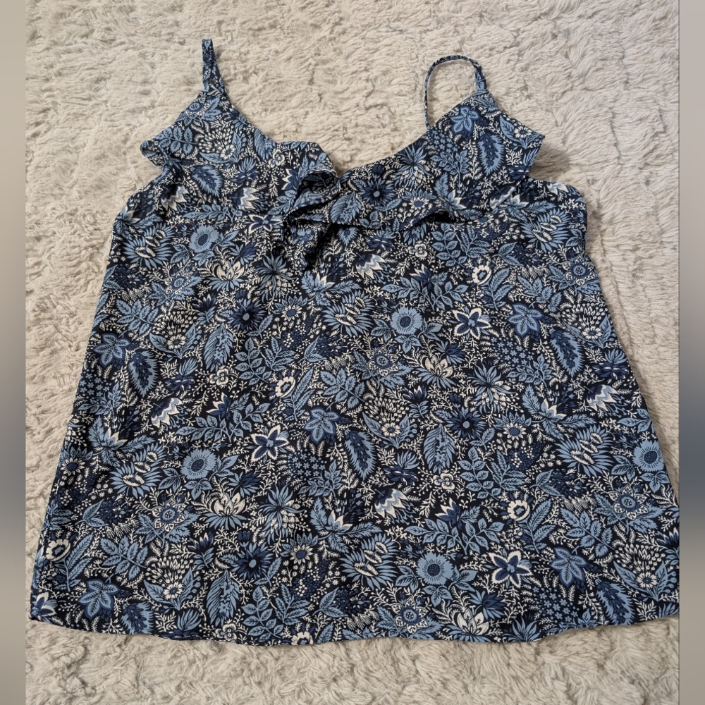 Women's Banana Republic Floral Camisole Tank Top Size Small Blue
